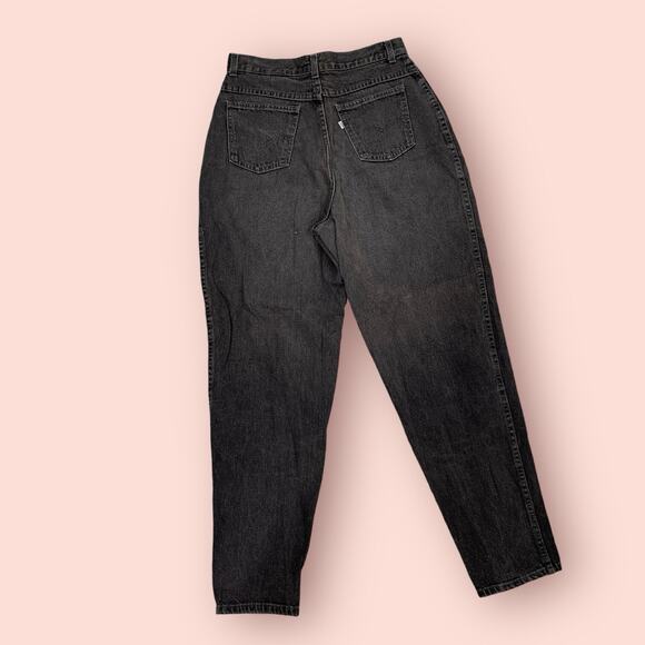 Levis Misses Jeans Black Denim Jeans Size 14 Hi Waist Vintage Made In USA - Picture 6 of 10
